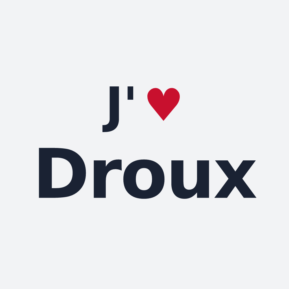 Poster personnalisé Droux — design J'aime Droux
