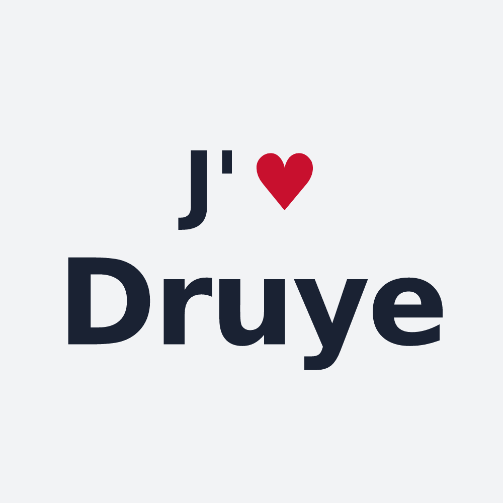 Poster personnalisé Druye — design J'aime Druye