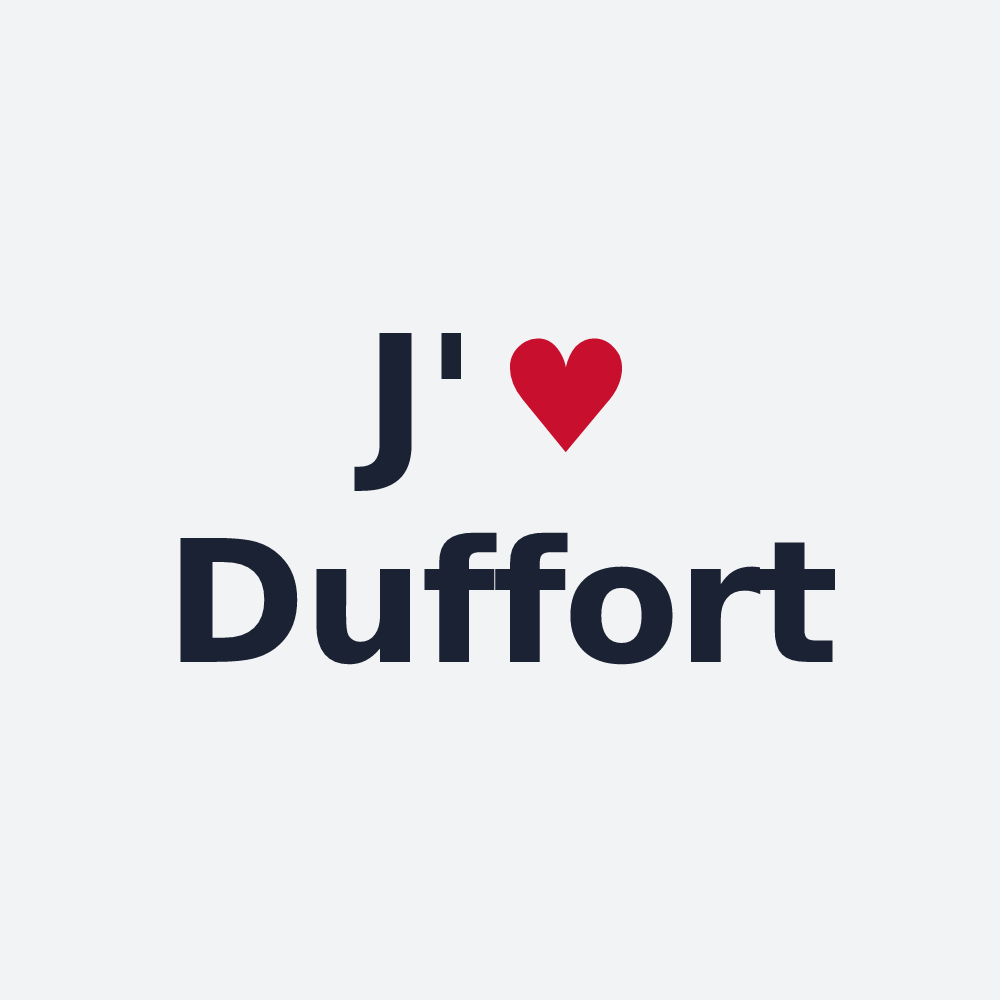 Poster personnalisé Duffort — design J'aime Duffort