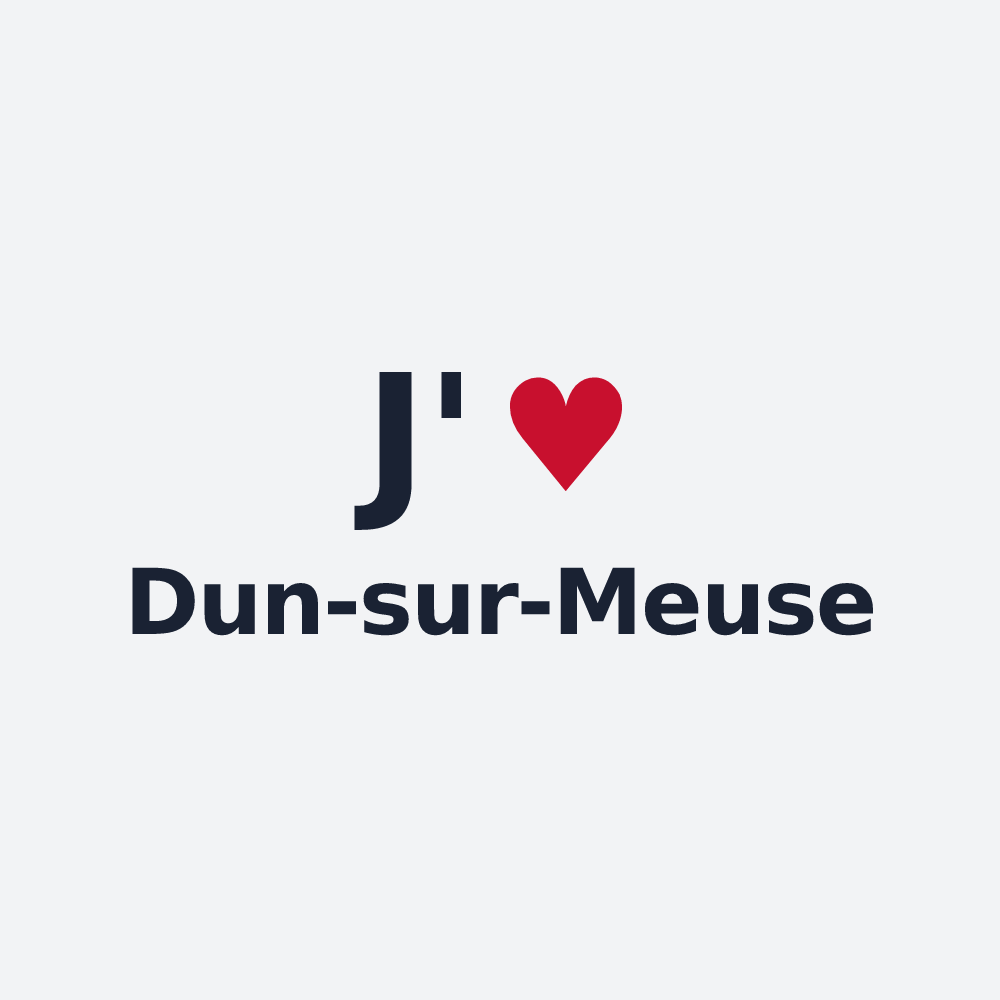 Poster personnalisé Dun-sur-Meuse — design J'aime Dun-sur-Meuse
