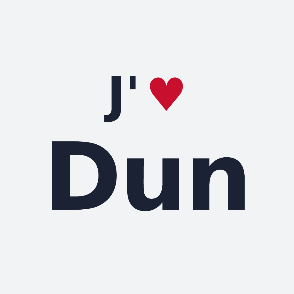 Poster personnalisé Dun — design J'aime Dun