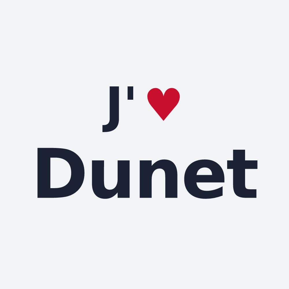 Poster personnalisé Dunet — design J'aime Dunet