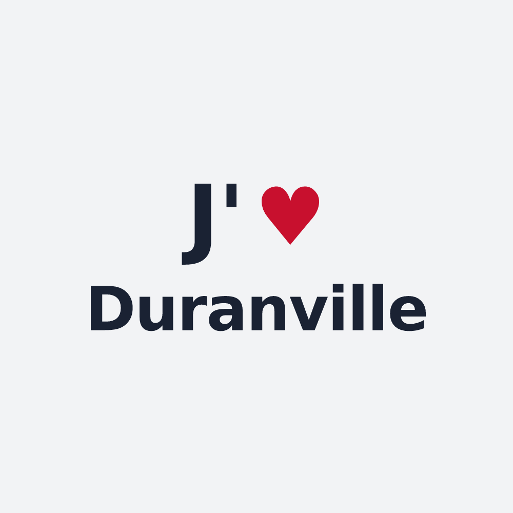 Poster personnalisé Duranville — design « J'aime Duranville » imprimé sur le poster