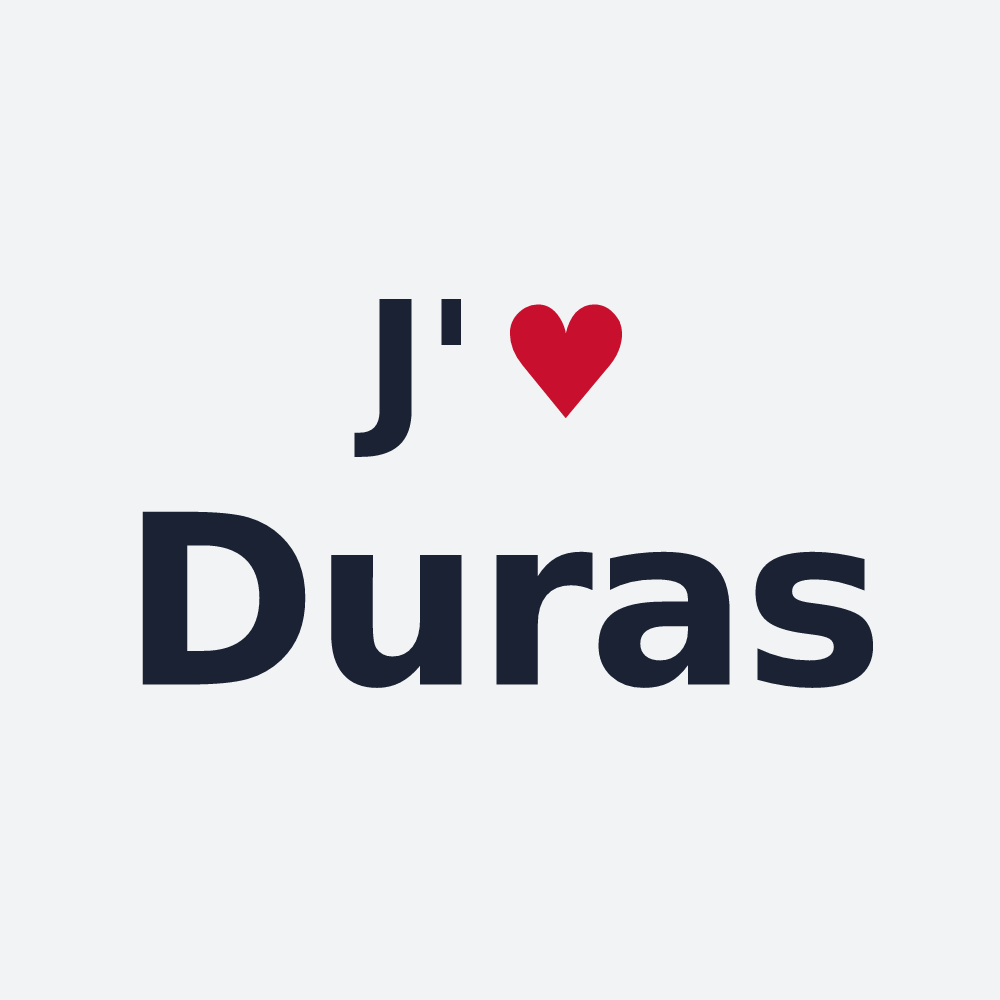 Poster personnalisé Duras — design J'aime Duras