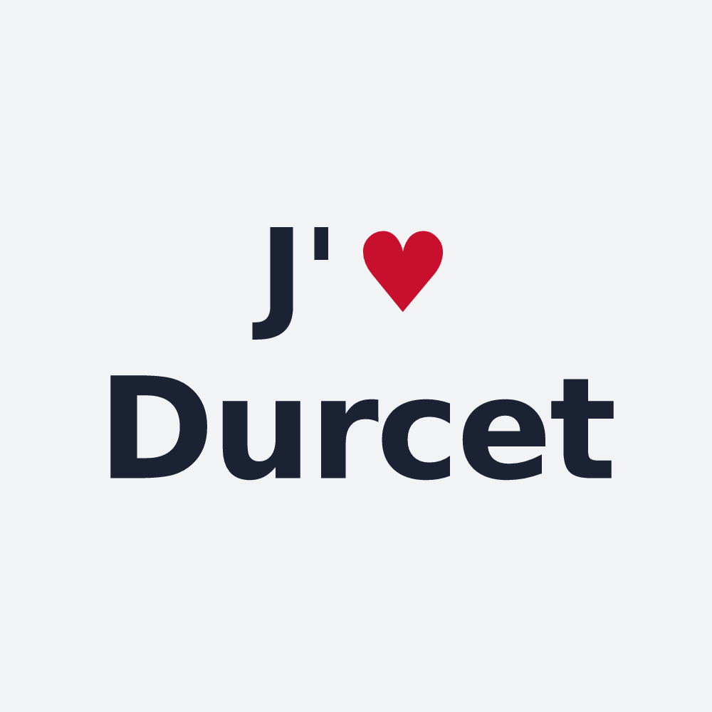 Poster personnalisé Durcet — design J'aime Durcet