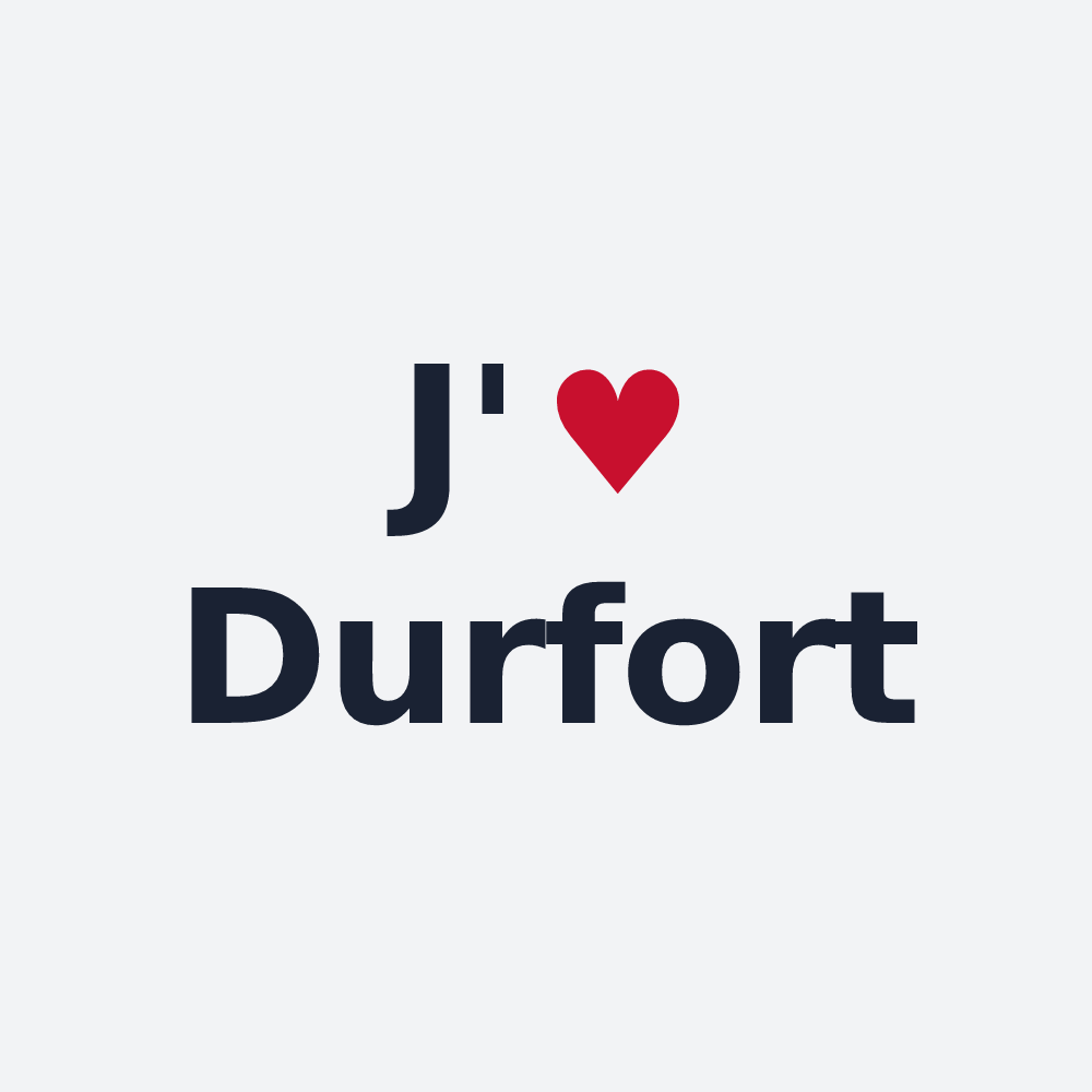 Poster personnalisé Durfort — design « J'aime Durfort » imprimé sur le poster