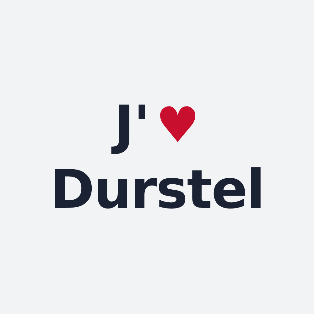 Poster personnalisé Durstel — design J'aime Durstel