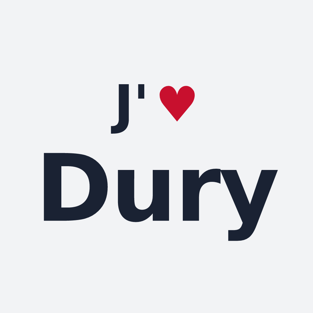 Poster personnalisé Dury — design J'aime Dury