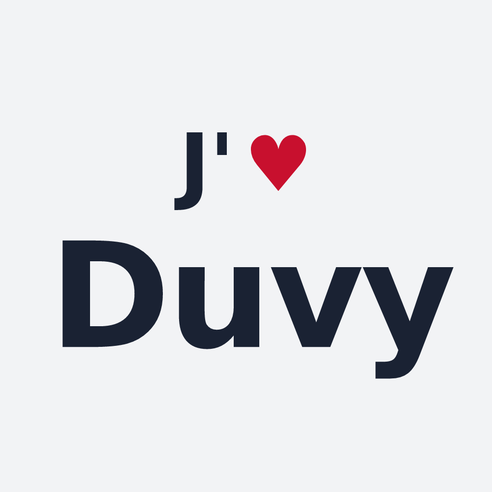 Poster personnalisé Duvy — design J'aime Duvy