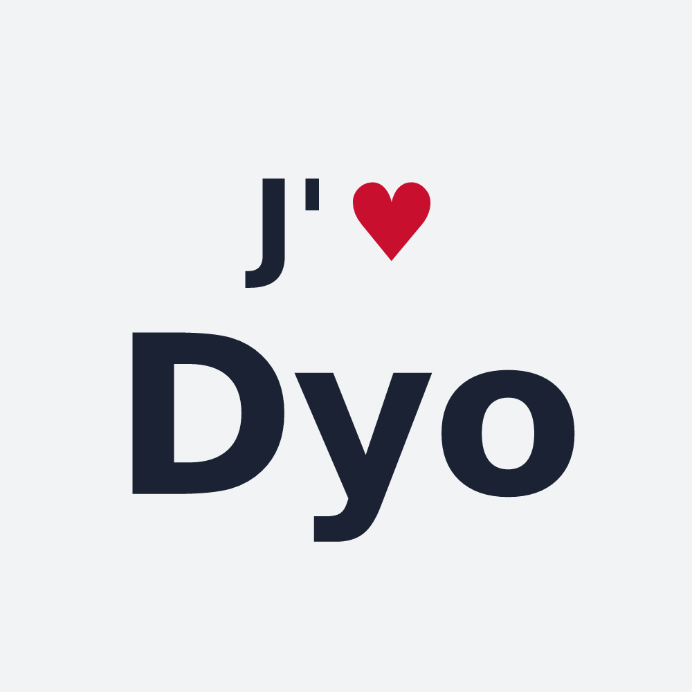 Poster personnalisé Dyo — design J'aime Dyo