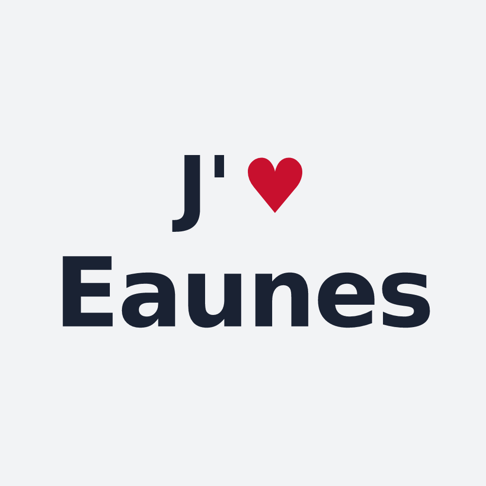 Poster personnalisé Eaunes — design « J'aime Eaunes » imprimé sur le poster