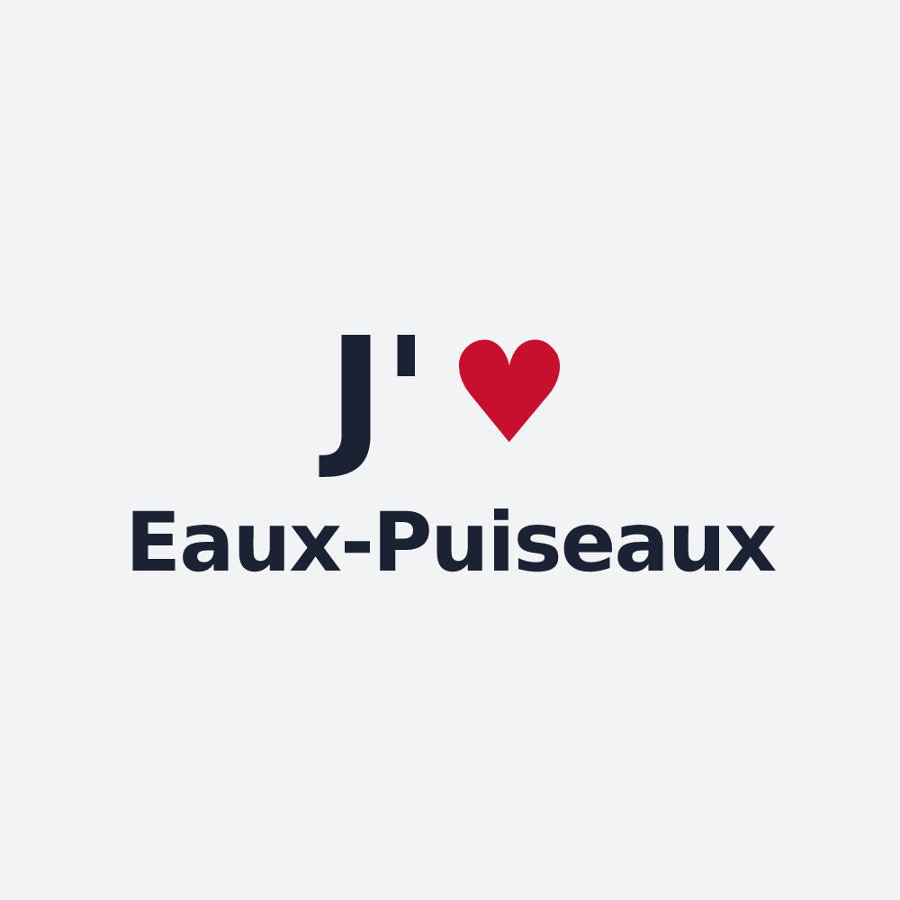 Poster personnalisé Eaux-Puiseaux — design J'aime Eaux-Puiseaux