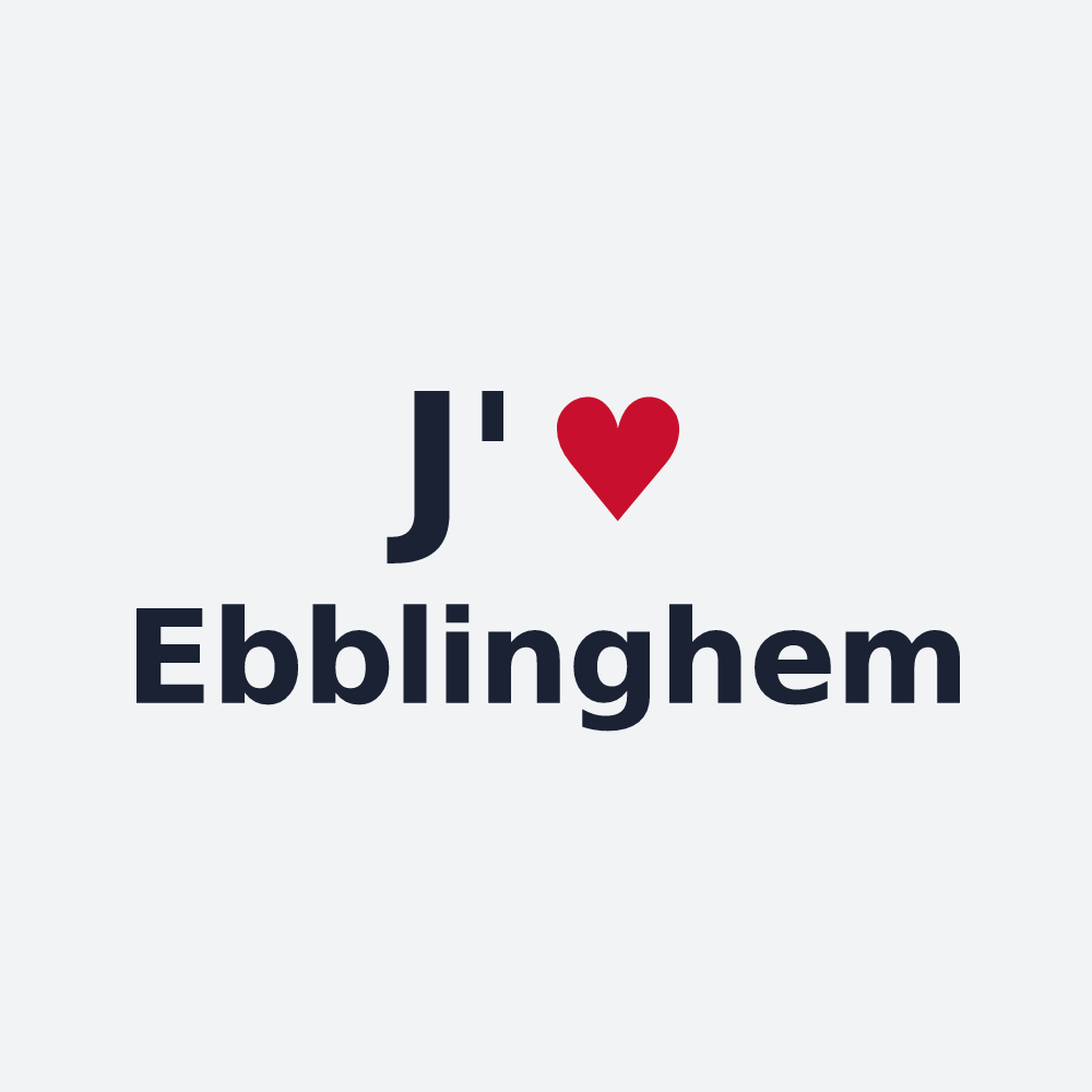 Poster personnalisé Ebblinghem — design « J'aime Ebblinghem » imprimé sur le poster