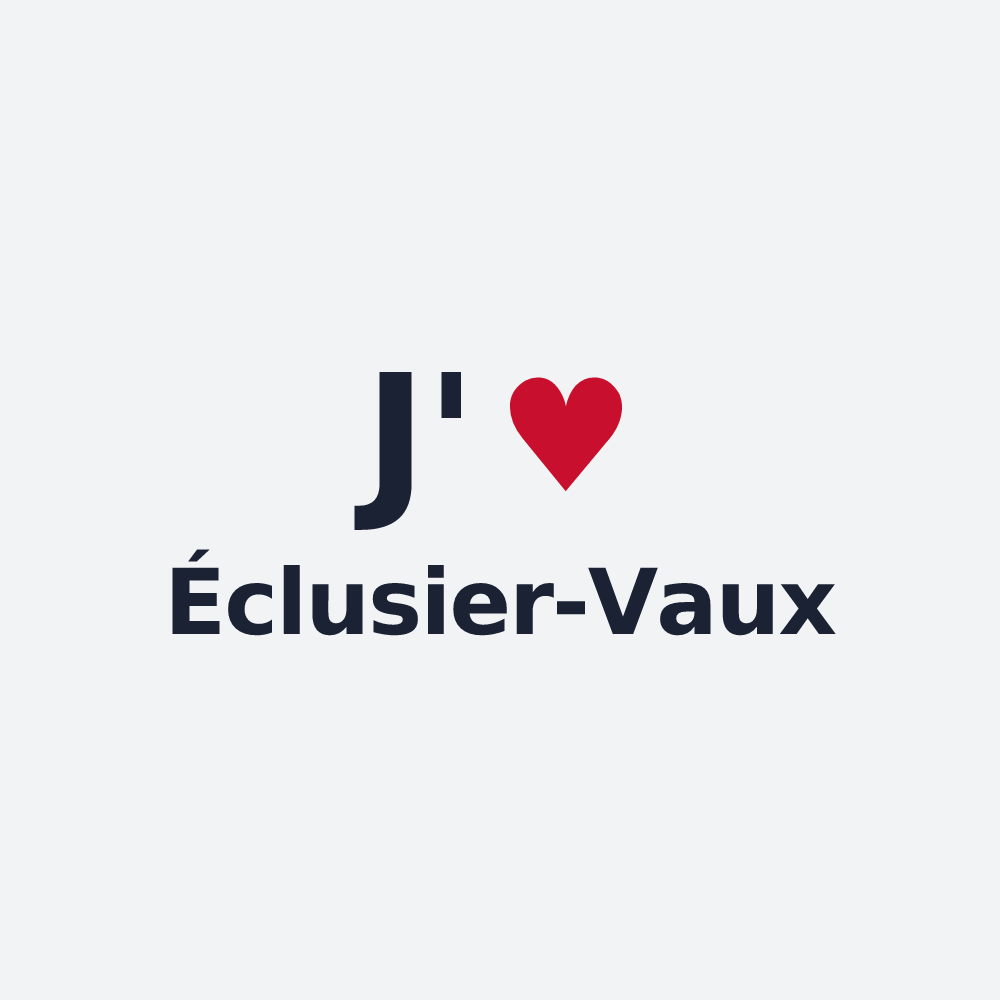 Poster personnalisé Éclusier-Vaux — design « J'aime Éclusier-Vaux » imprimé sur le poster