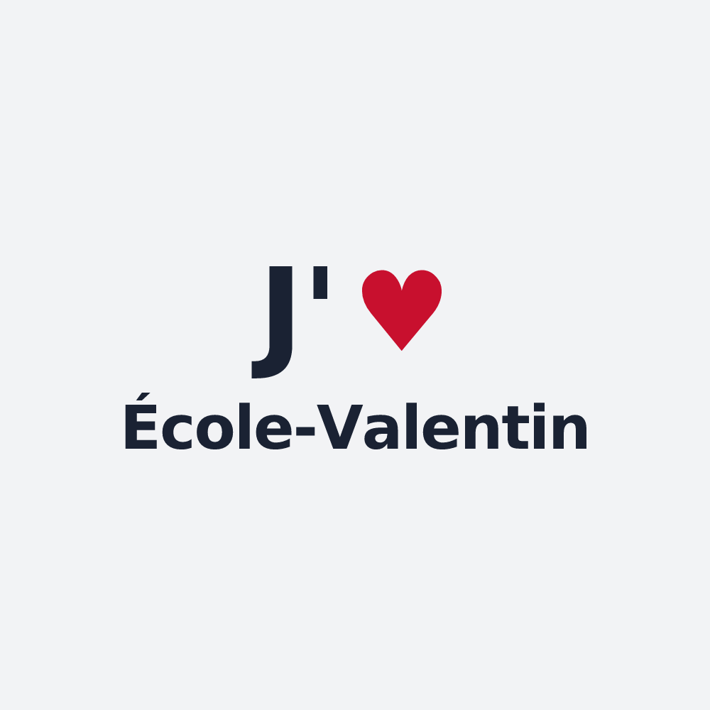 Poster personnalisé École-Valentin — design J'aime École-Valentin