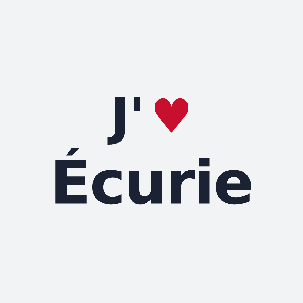 Poster personnalisé Écurie — design « J'aime Écurie » imprimé sur le poster