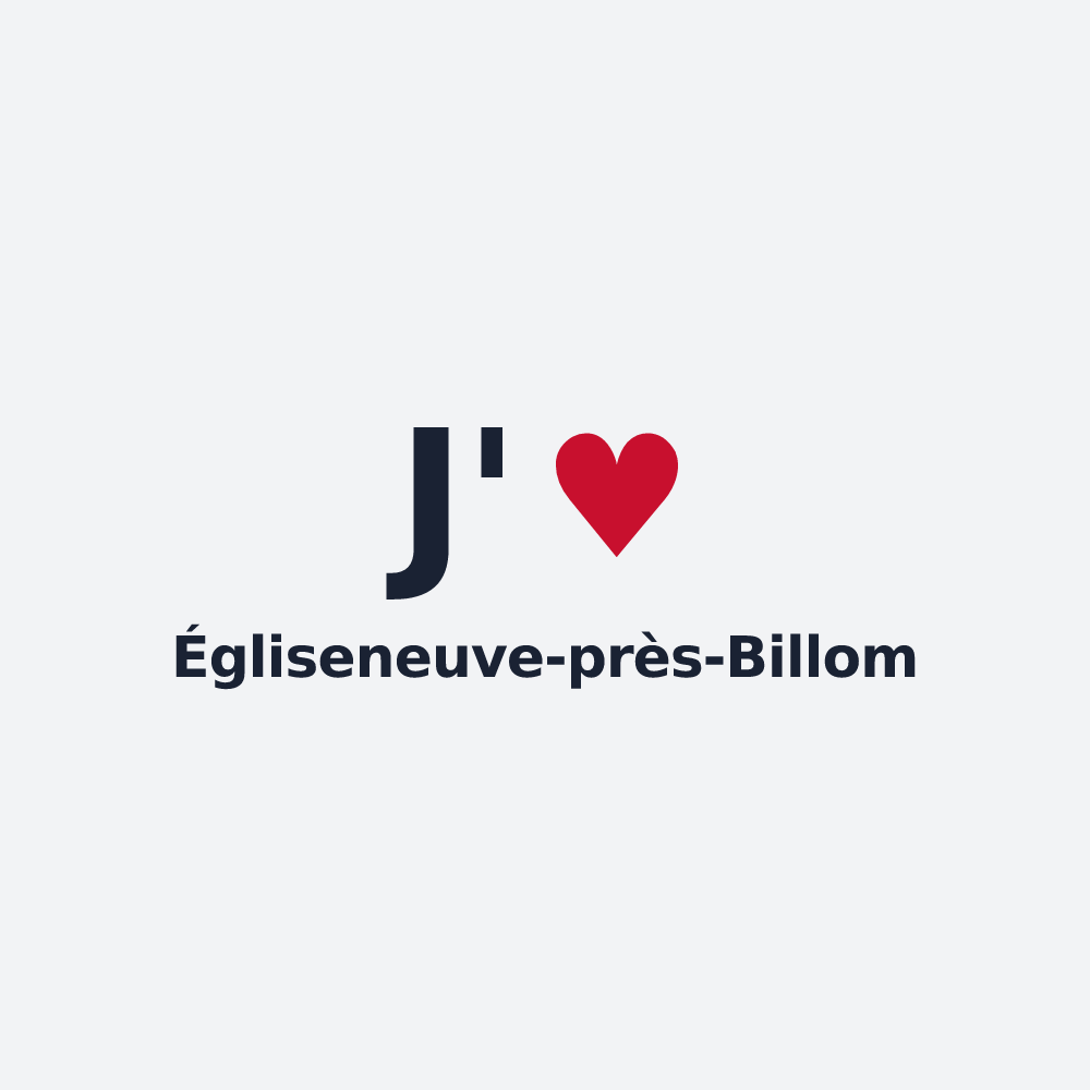 Poster personnalisé Égliseneuve-près-Billom — design J'aime Égliseneuve-près-Billom