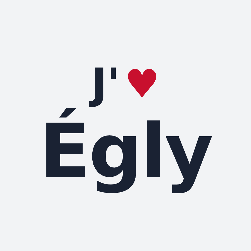 Poster personnalisé Égly — design J'aime Égly