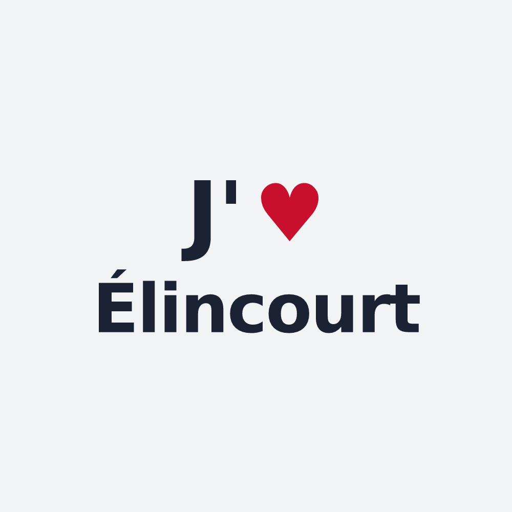 Poster personnalisé Élincourt — design « J'aime Élincourt » imprimé sur le poster