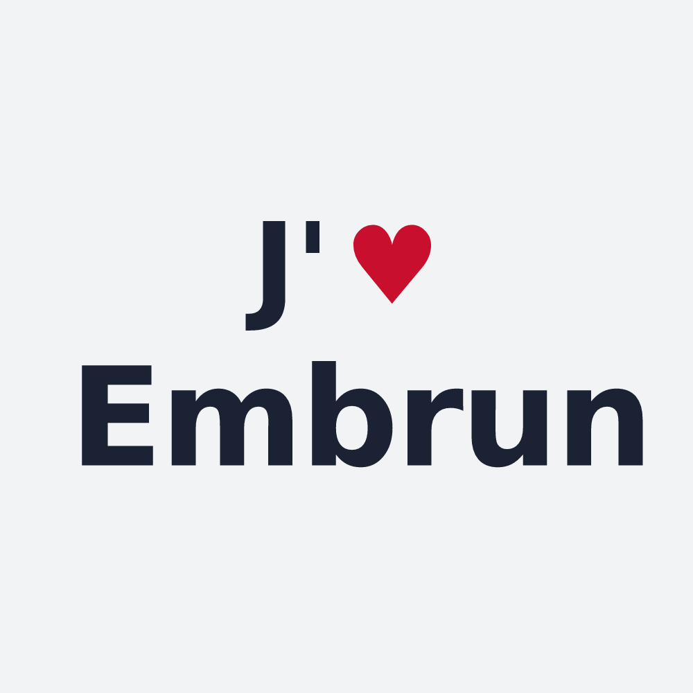 Poster personnalisé Embrun — design J'aime Embrun
