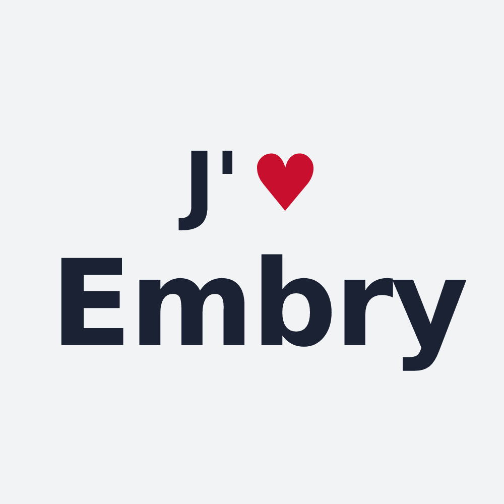 Poster personnalisé Embry — design J'aime Embry