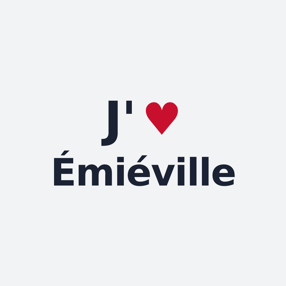 Poster personnalisé Émiéville — design « J'aime Émiéville » imprimé sur le poster