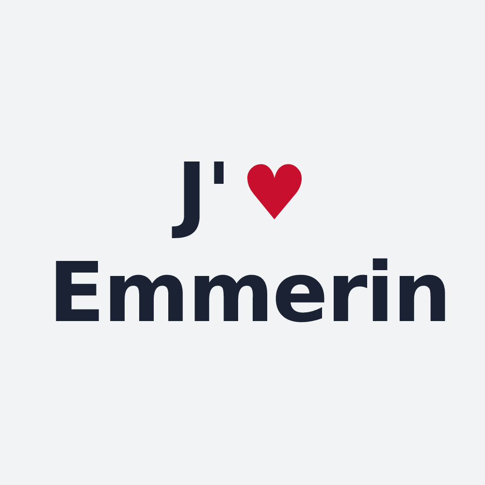 Poster personnalisé Emmerin — design « J'aime Emmerin » imprimé sur le poster