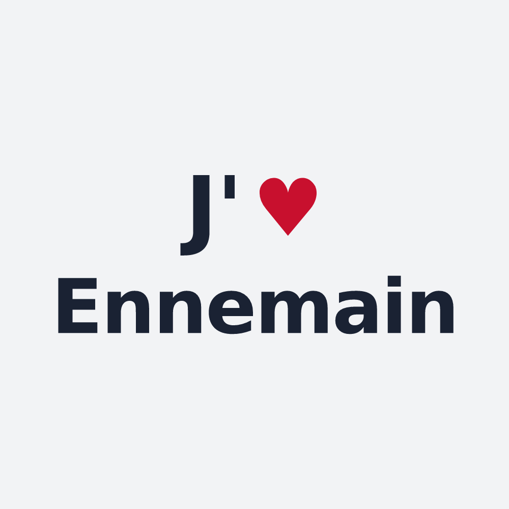 Poster personnalisé Ennemain — design « J'aime Ennemain » imprimé sur le poster