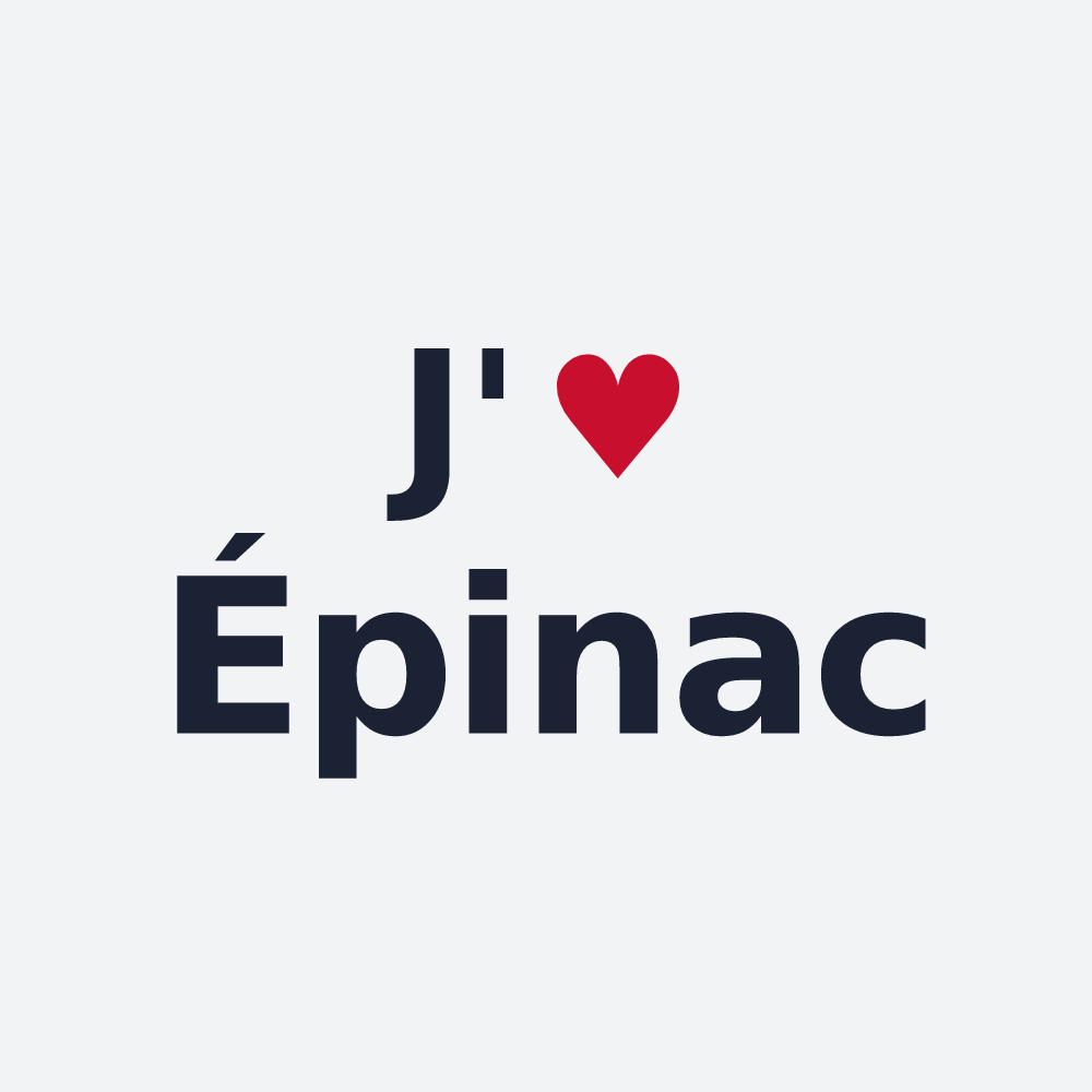 Poster personnalisé Épinac — design « J'aime Épinac » imprimé sur le poster