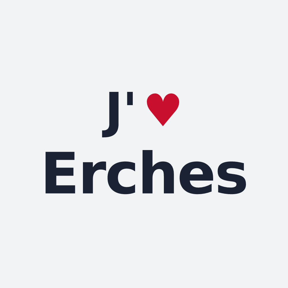 Poster personnalisé Erches — design « J'aime Erches » imprimé sur le poster