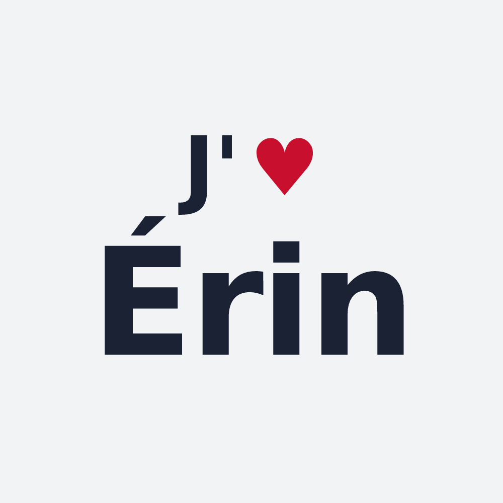 Poster personnalisé Érin — design J'aime Érin