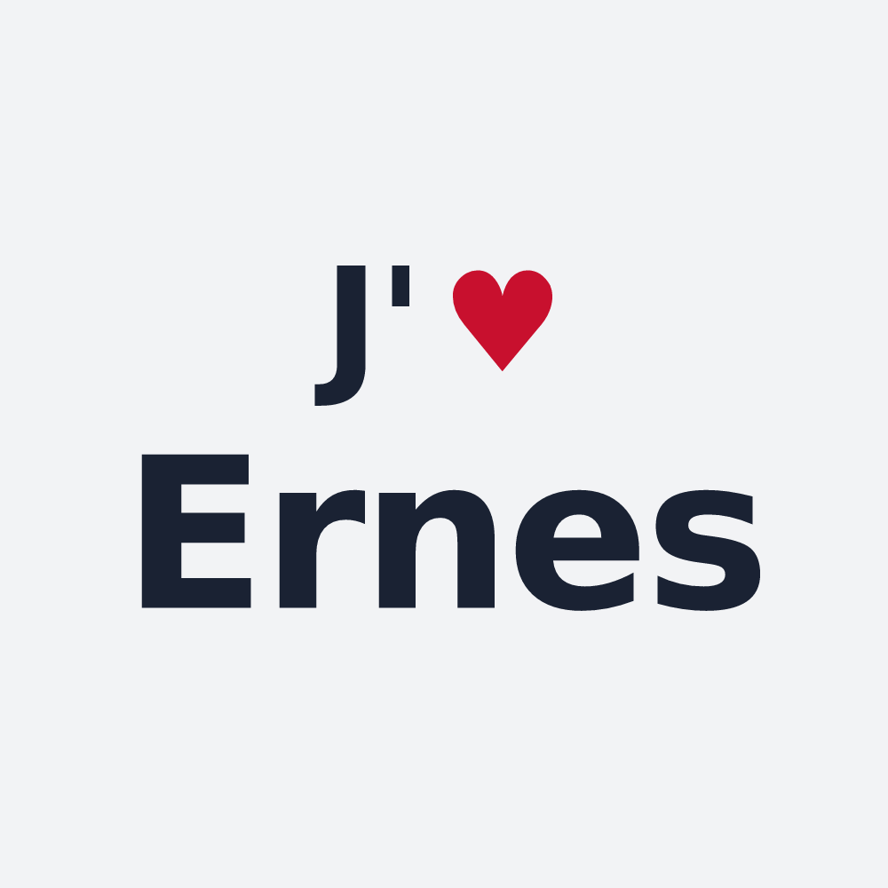 Poster personnalisé Ernes — design J'aime Ernes