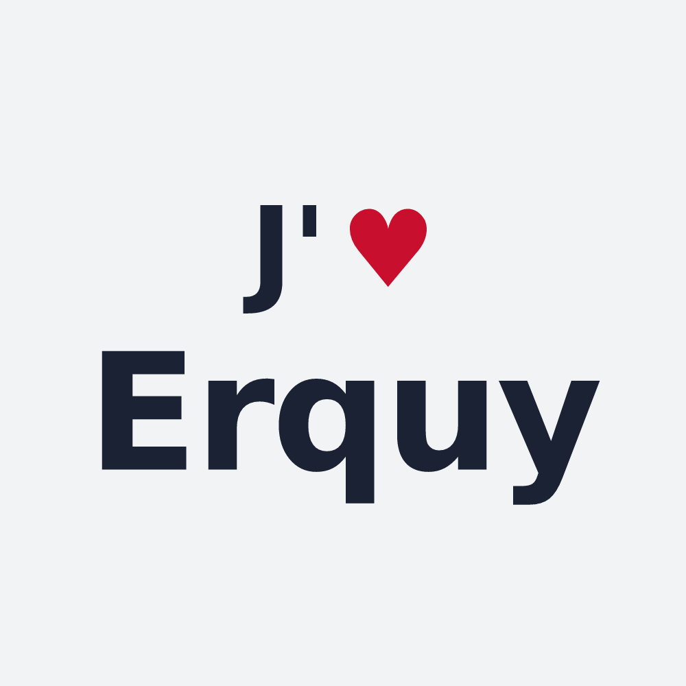 Poster personnalisé Erquy — design « J'aime Erquy » imprimé sur le poster