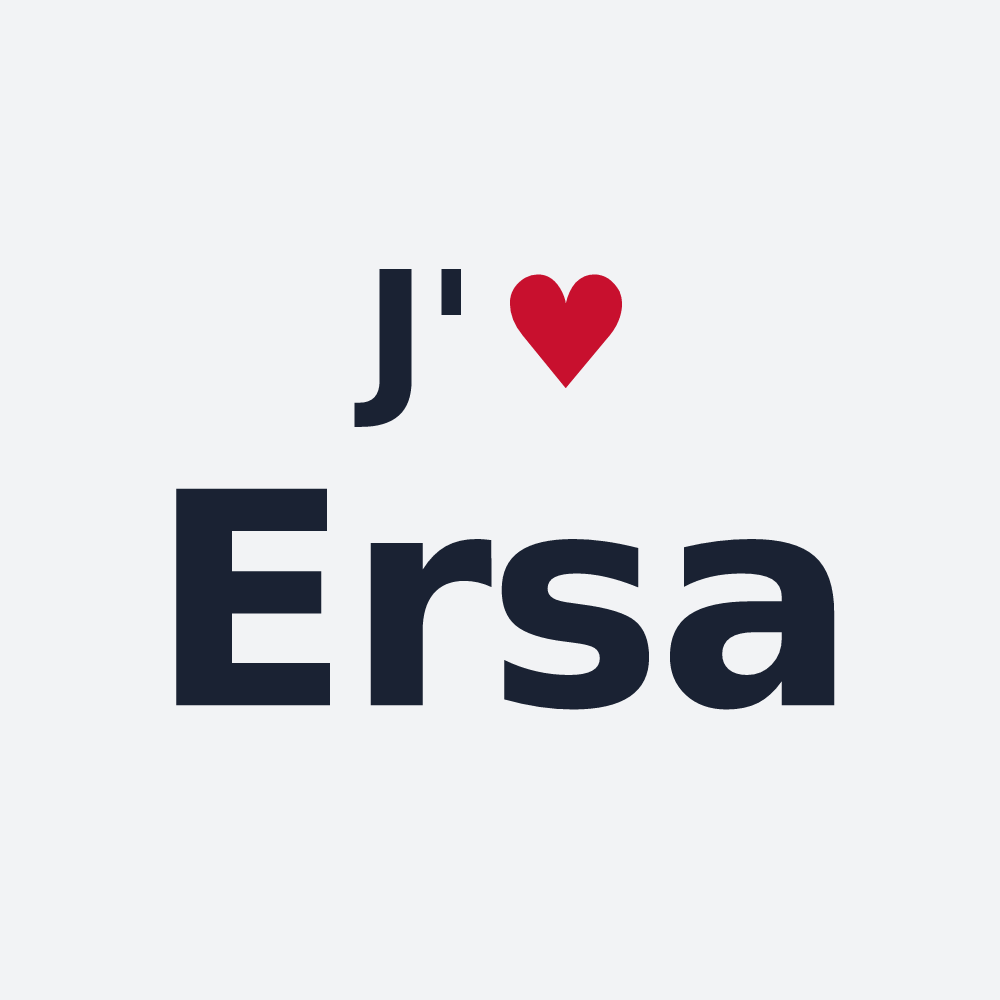 Poster personnalisé Ersa — design « J'aime Ersa » imprimé sur le poster