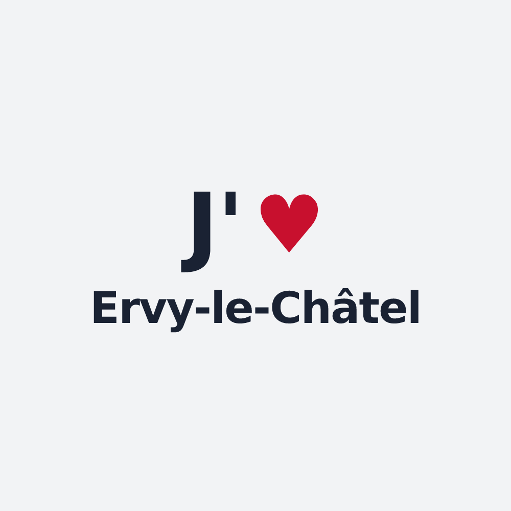 Poster personnalisé Ervy-le-Châtel — design « J'aime Ervy-le-Châtel » imprimé sur le poster