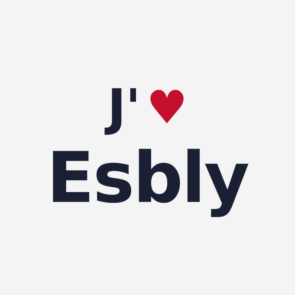 Poster personnalisé Esbly — design « J'aime Esbly » imprimé sur le poster