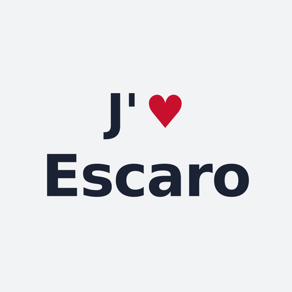 Poster personnalisé Escaro — design « J'aime Escaro » imprimé sur le poster