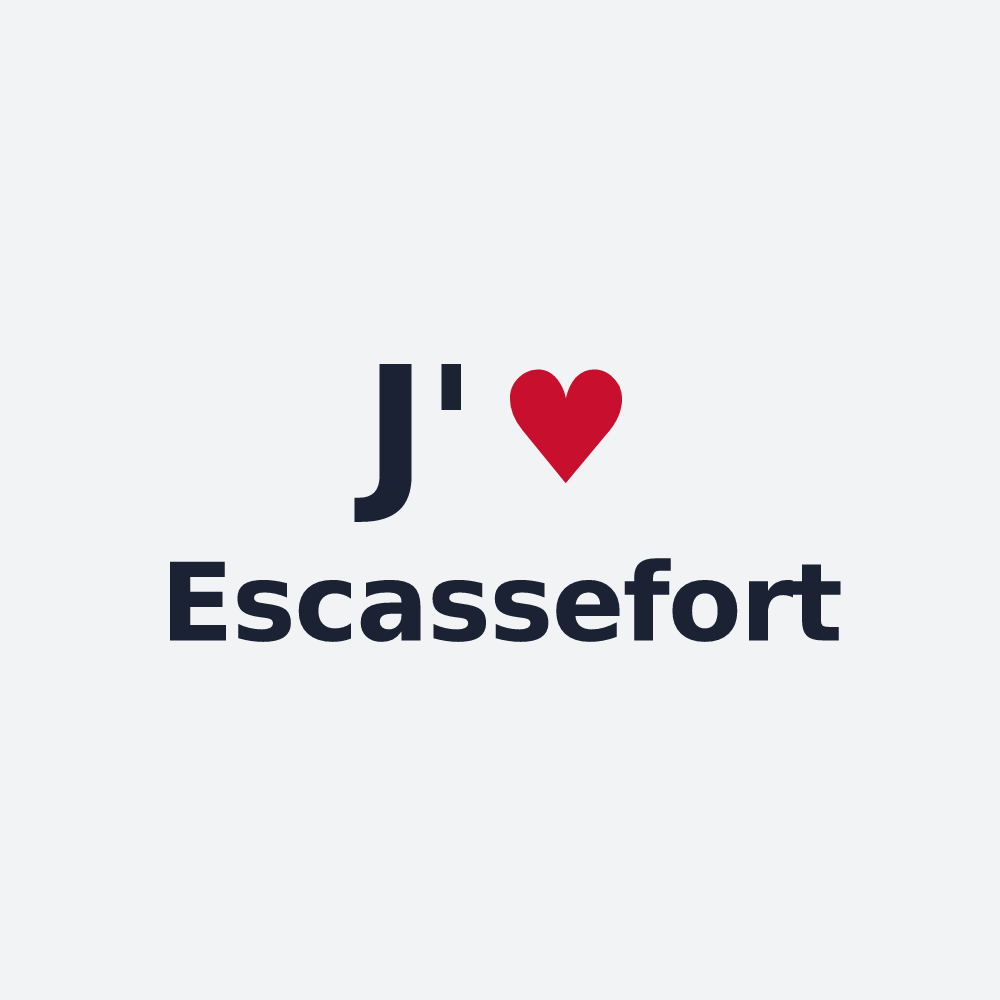 Poster personnalisé Escassefort — design J'aime Escassefort