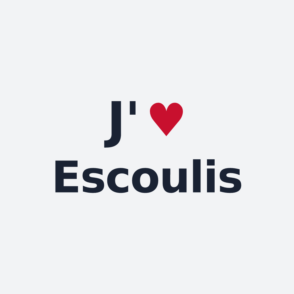 Poster personnalisé Escoulis — design J'aime Escoulis