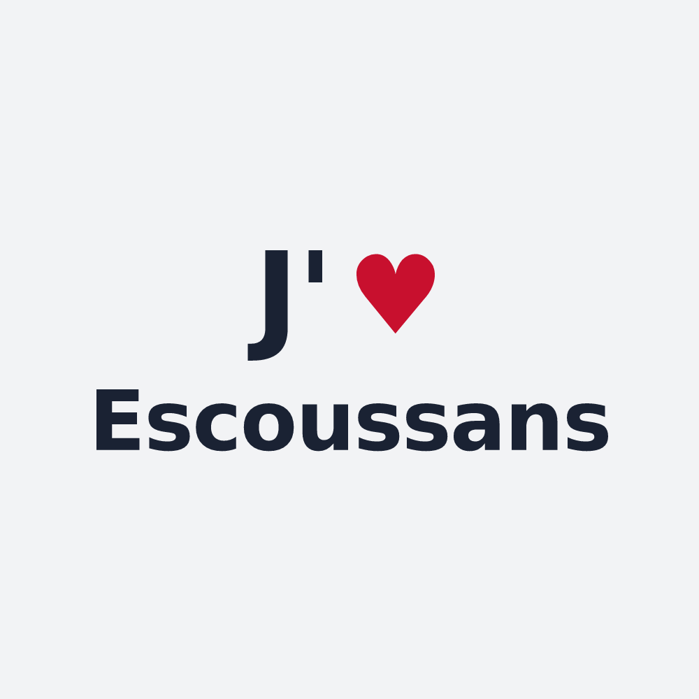 Poster personnalisé Escoussans — design « J'aime Escoussans » imprimé sur le poster