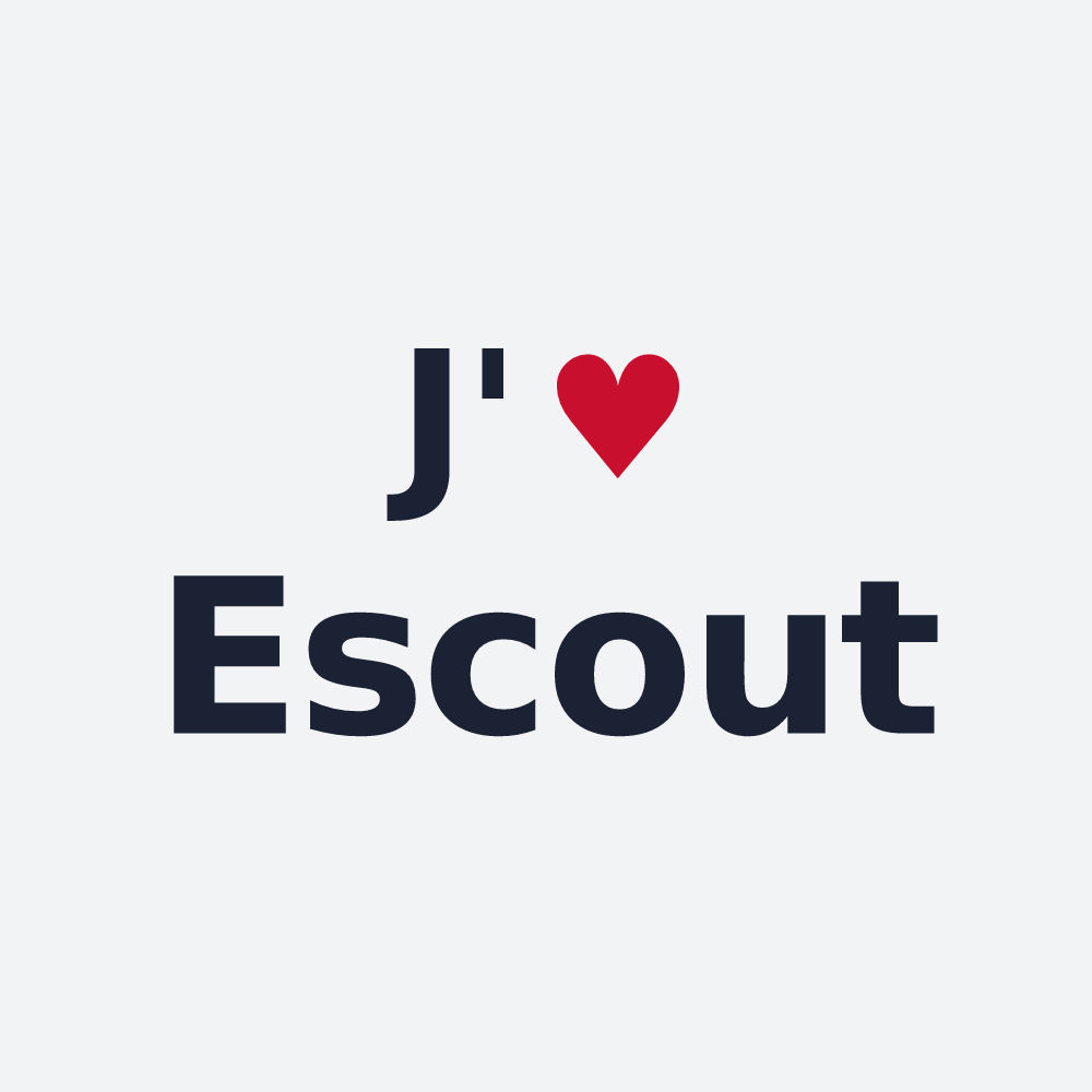 Poster personnalisé Escout — design J'aime Escout