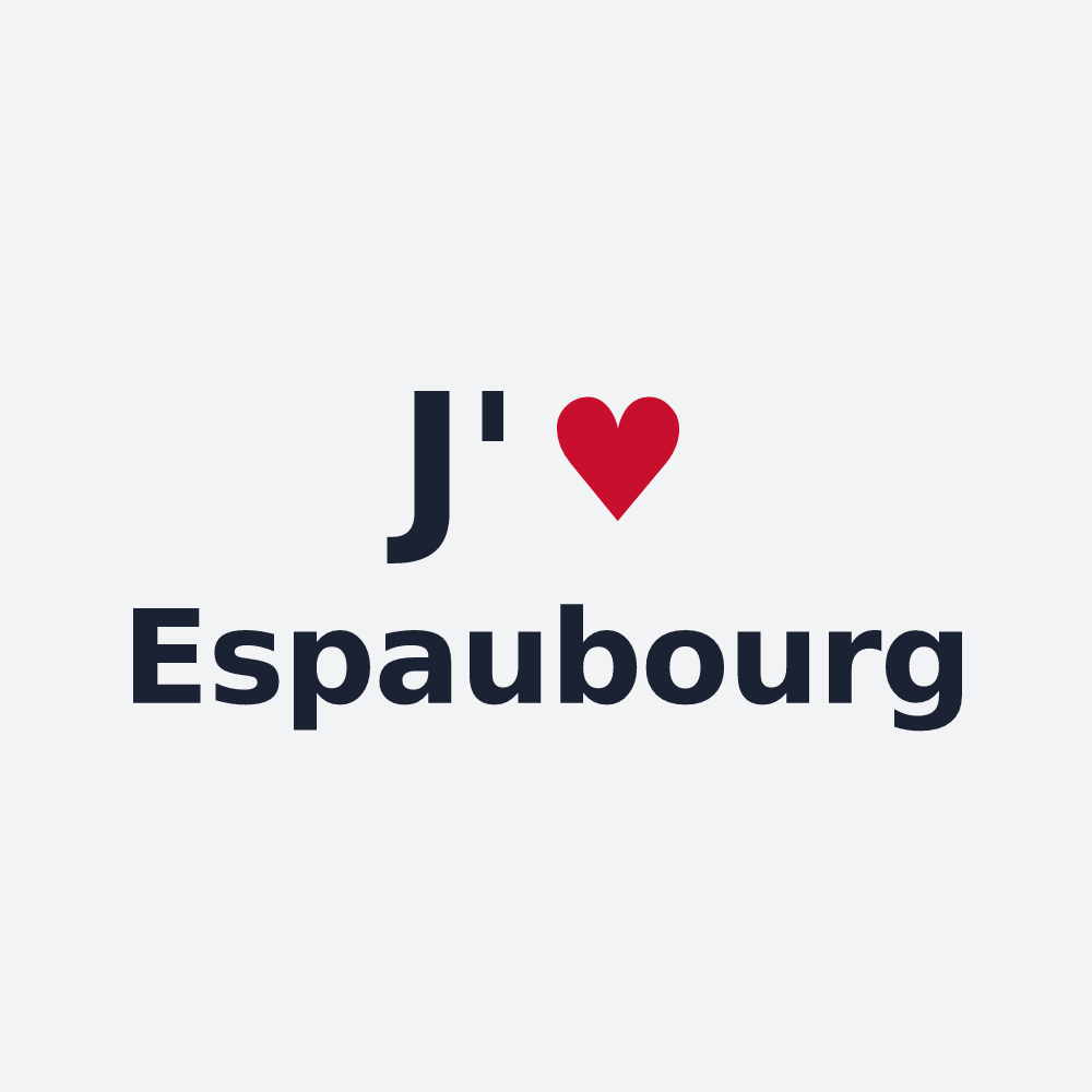 Poster personnalisé Espaubourg — design « J'aime Espaubourg » imprimé sur le poster