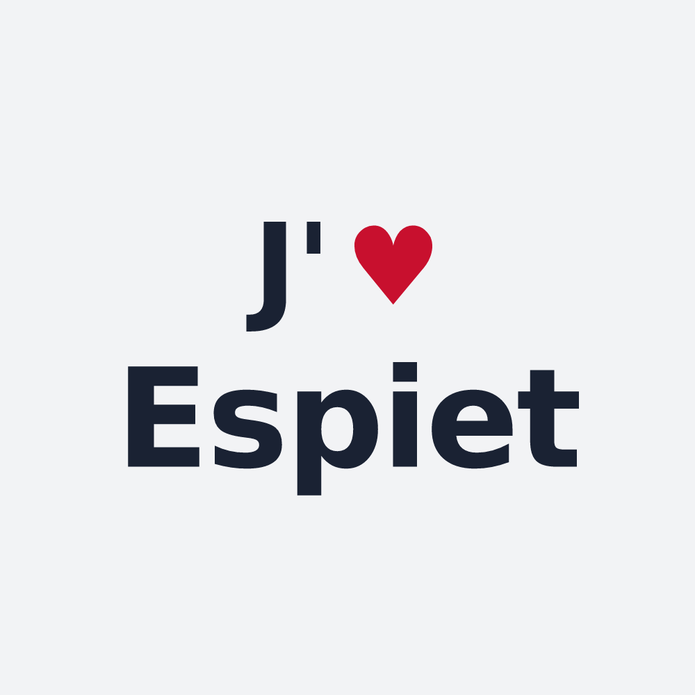 Poster personnalisé Espiet — design « J'aime Espiet » imprimé sur le poster