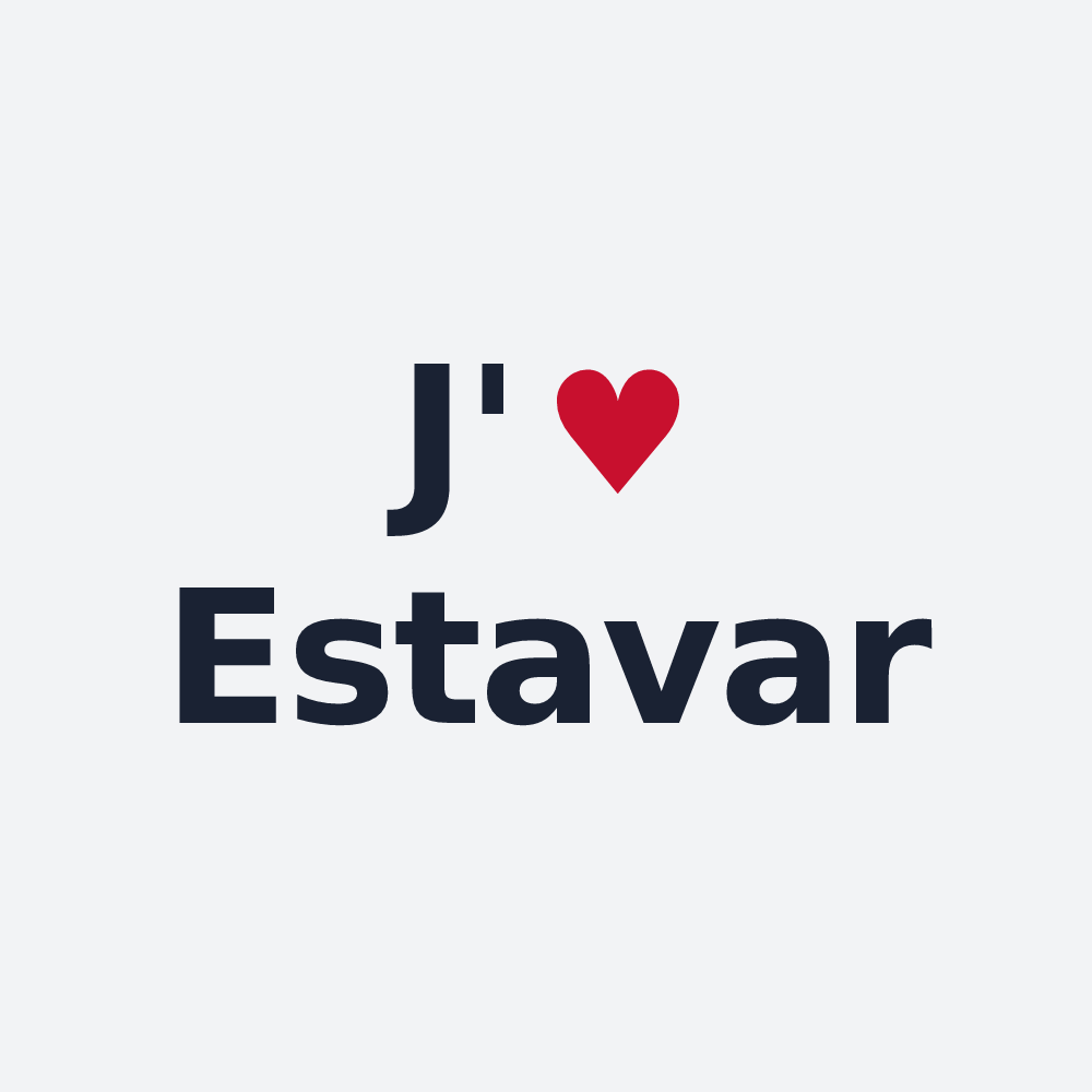 Poster personnalisé Estavar — design J'aime Estavar