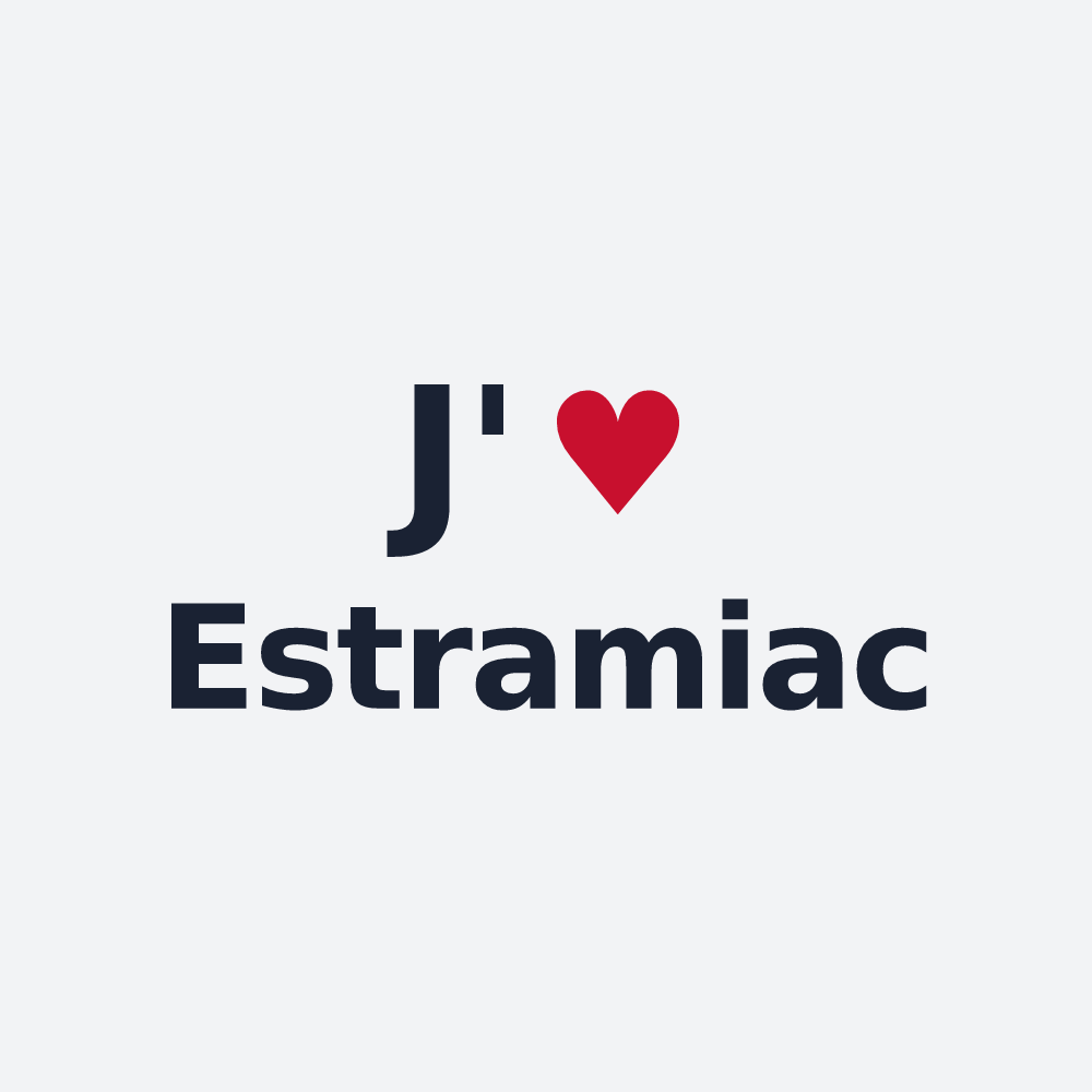 Poster personnalisé Estramiac — design « J'aime Estramiac » imprimé sur le poster