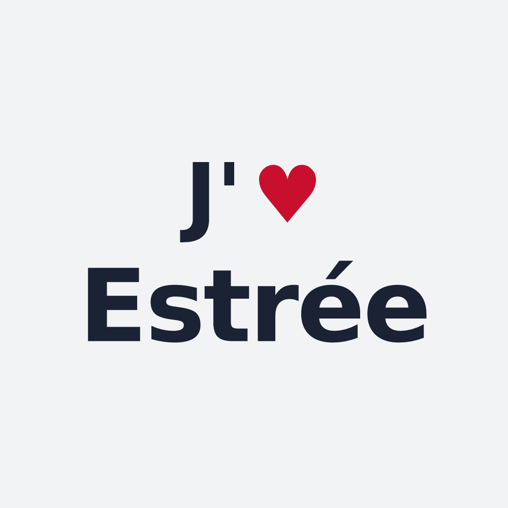 Poster personnalisé Estrée — design « J'aime Estrée » imprimé sur le poster