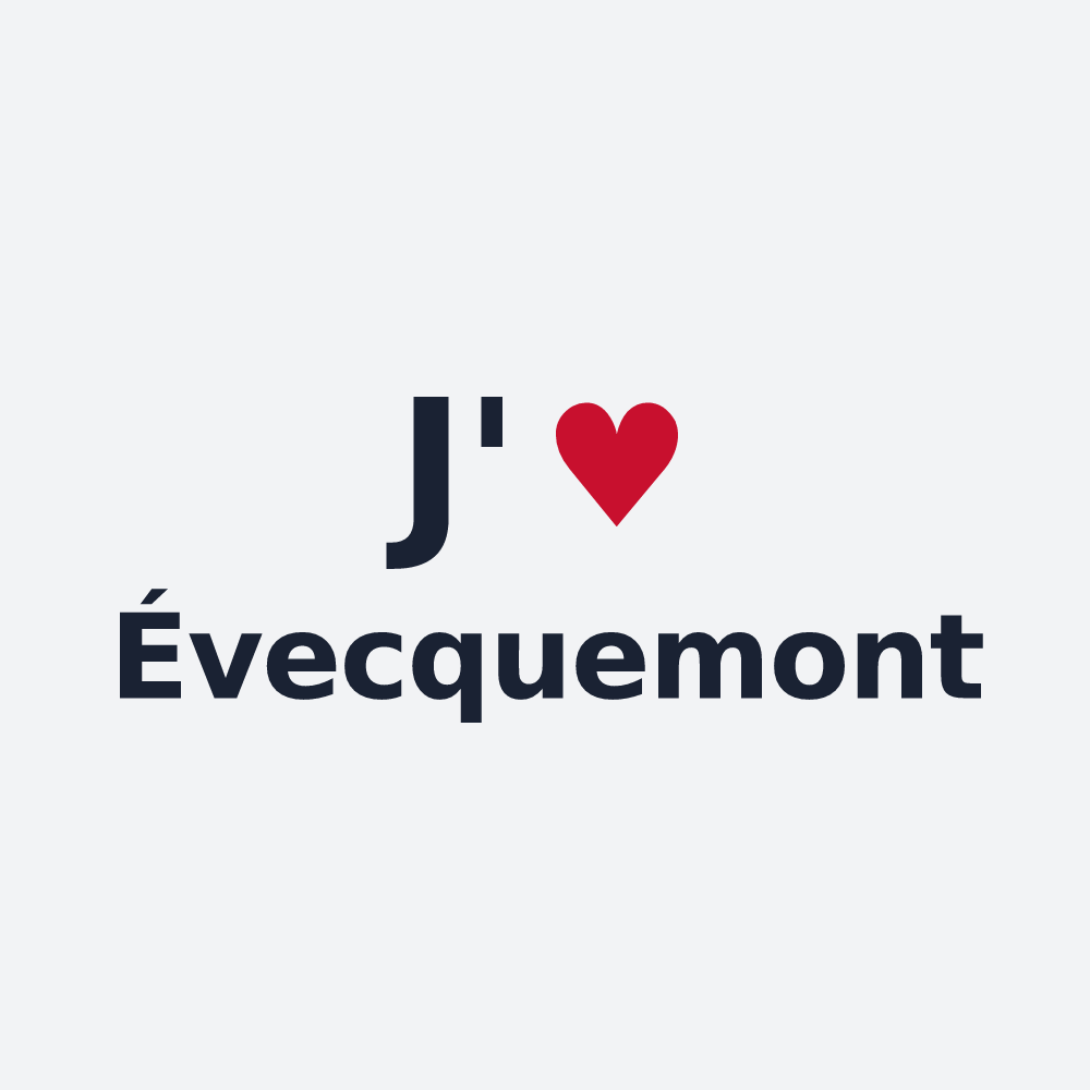 Poster personnalisé Évecquemont — design « J'aime Évecquemont » imprimé sur le poster