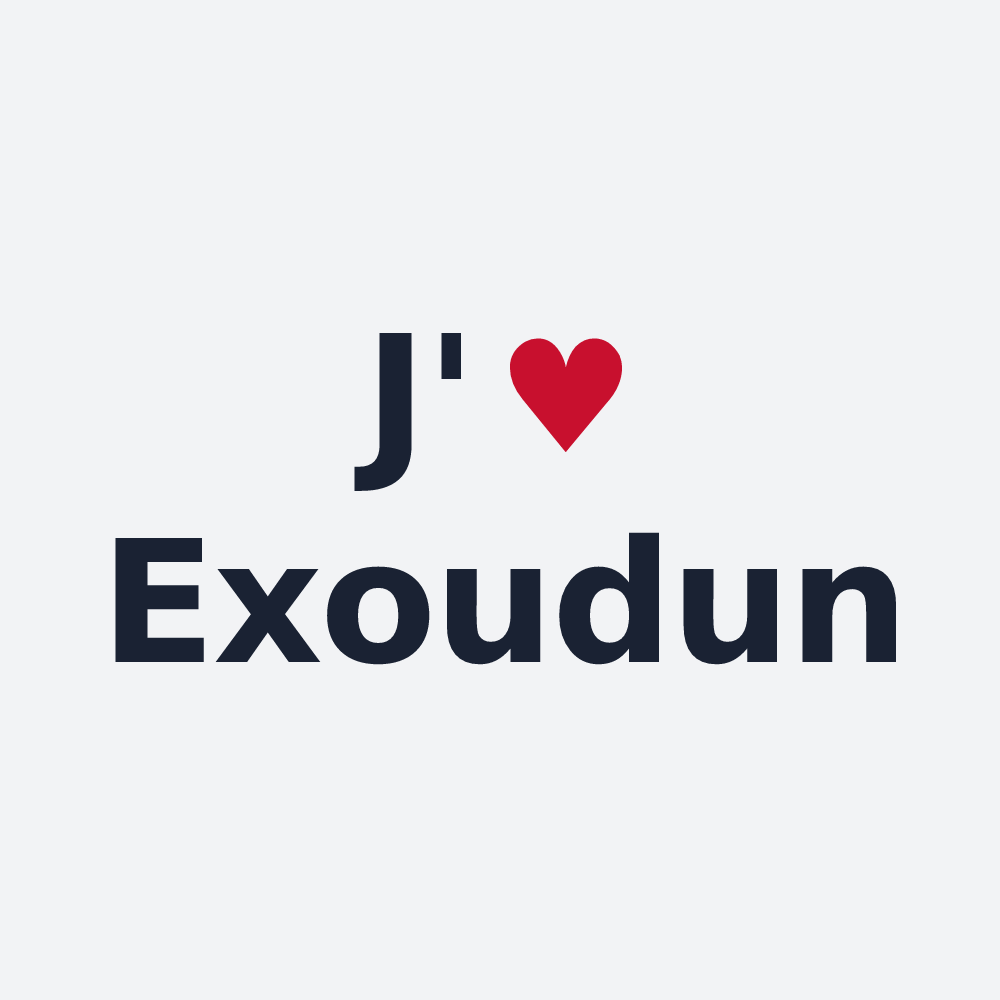 Poster personnalisé Exoudun — design J'aime Exoudun