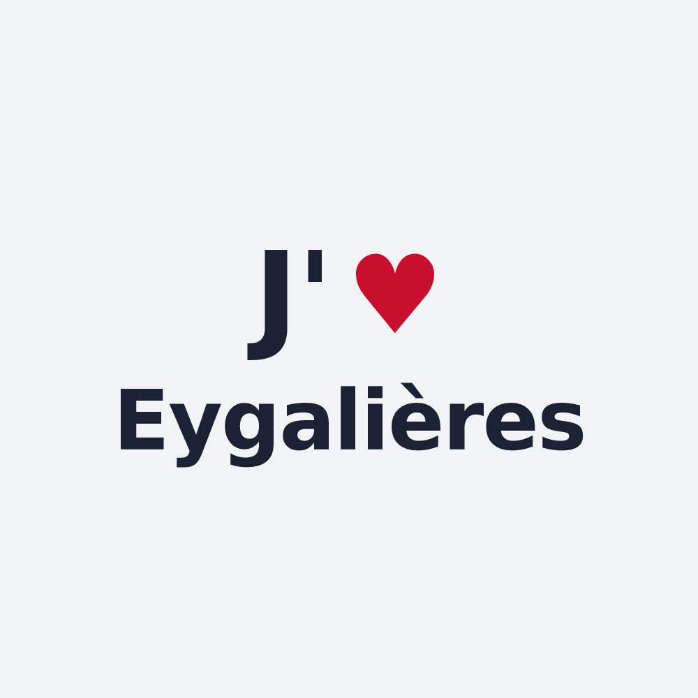 Poster personnalisé Eygalières — design « J'aime Eygalières » imprimé sur le poster