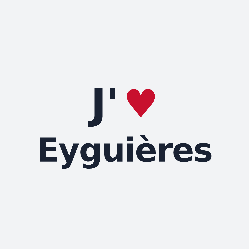 Poster personnalisé Eyguières — design « J'aime Eyguières » imprimé sur le poster